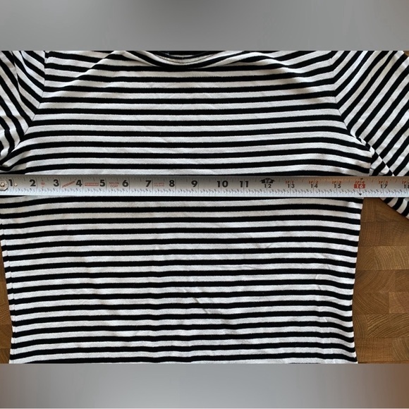 White House Black Market Black and White Striped Long Sleeve size Small π - Picture 4 of 7